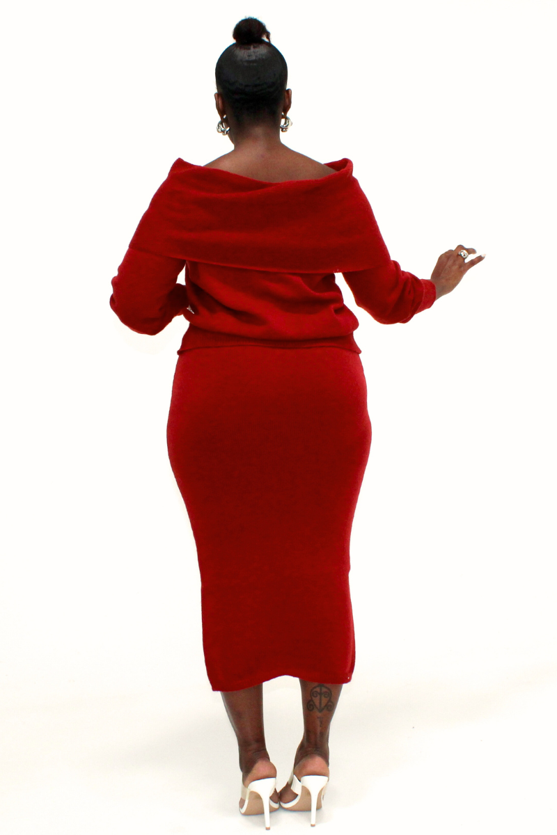 Scarlet Allure Bodycon Midi Dress