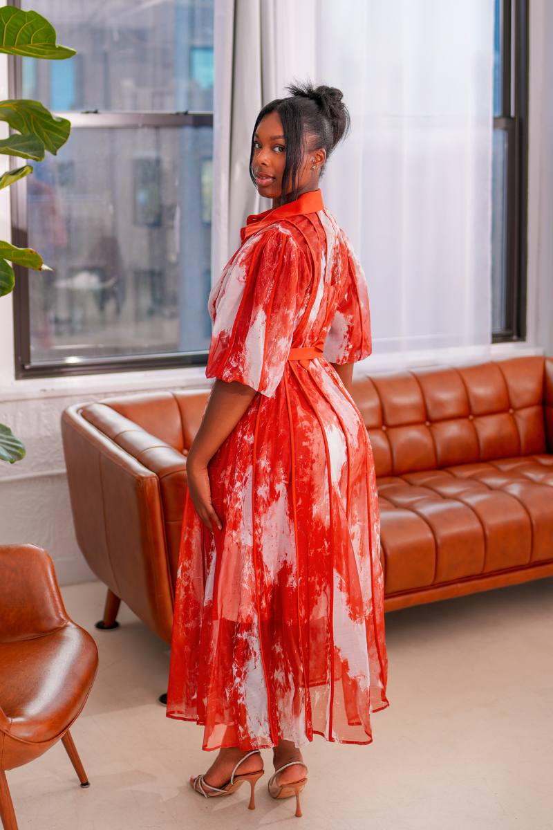Crimson Veil Dress