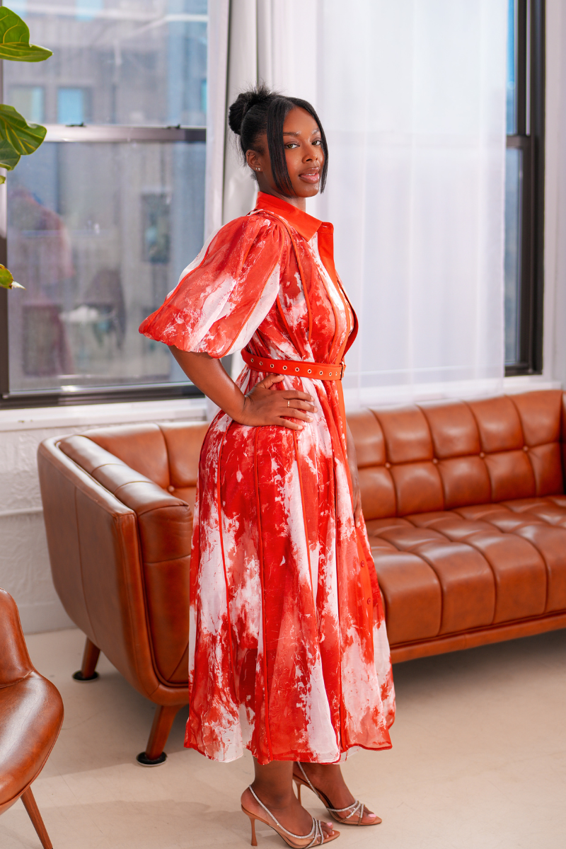 Crimson Veil Dress