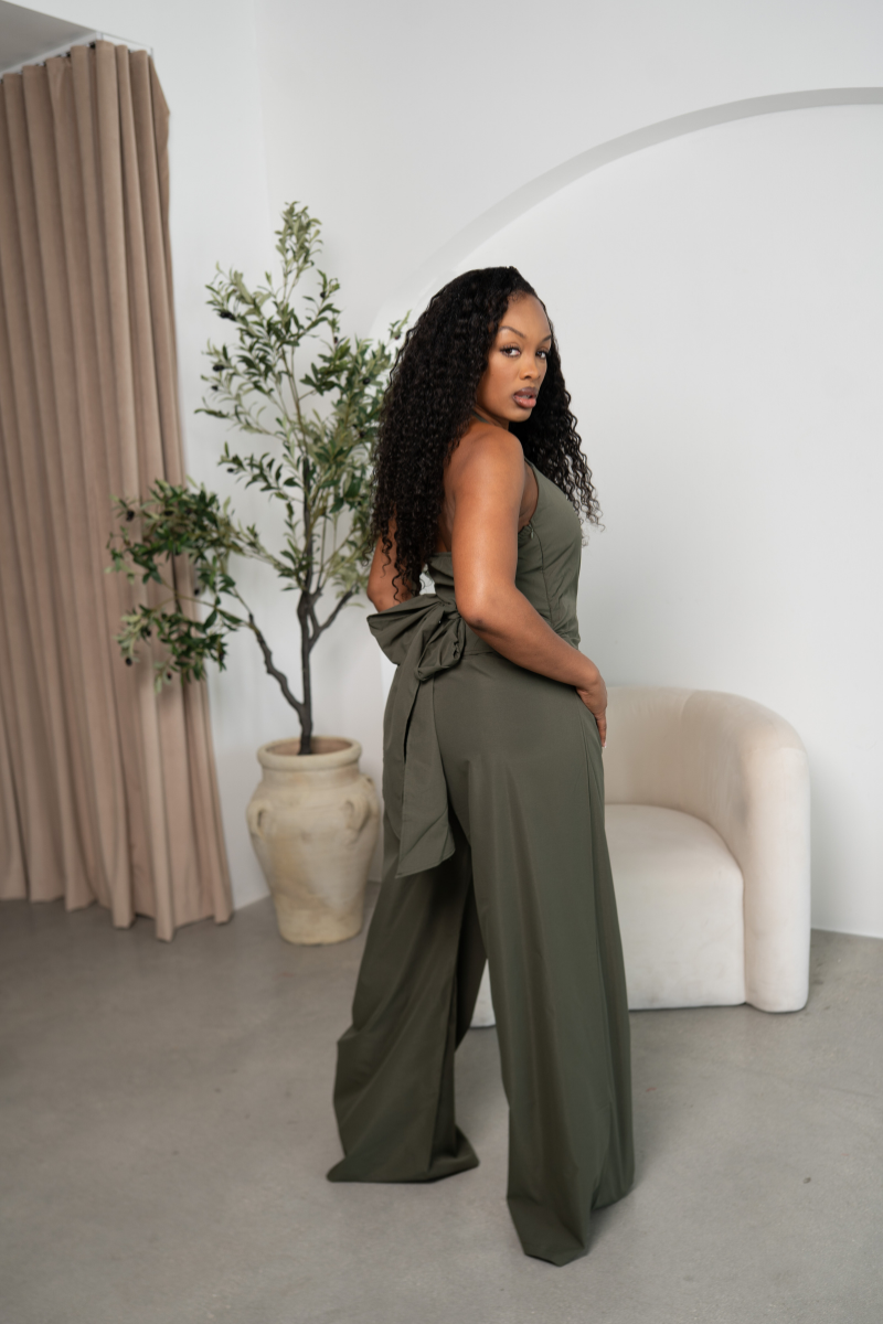 Olive Bow-Back Jumpsuit