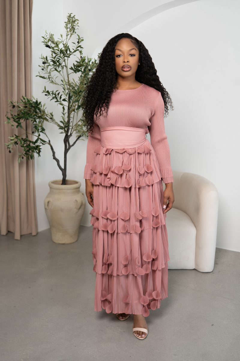 Blush Petal-Tier Dress