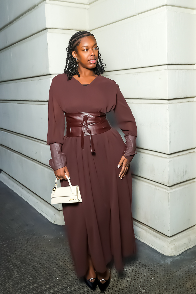 Cocoa Empress Belted Maxi Dress