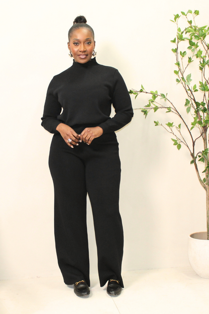 Geo-Chic Knit Cape Set