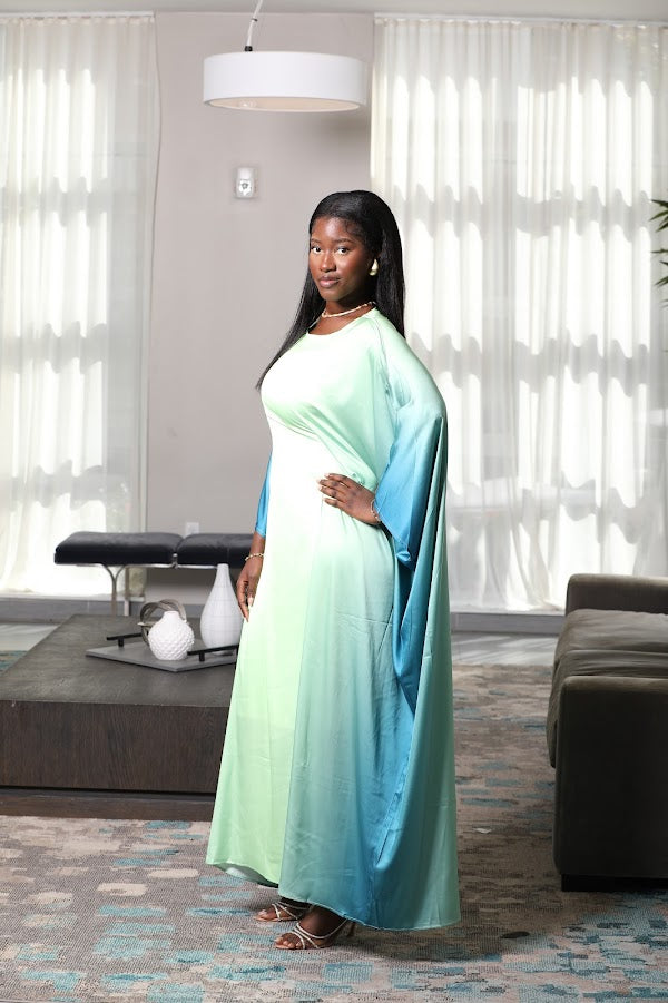 Safiyaa Mint Ombre Maxi Dress