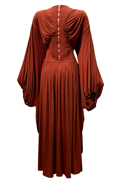 Draped Sleeve Maxi Dress
