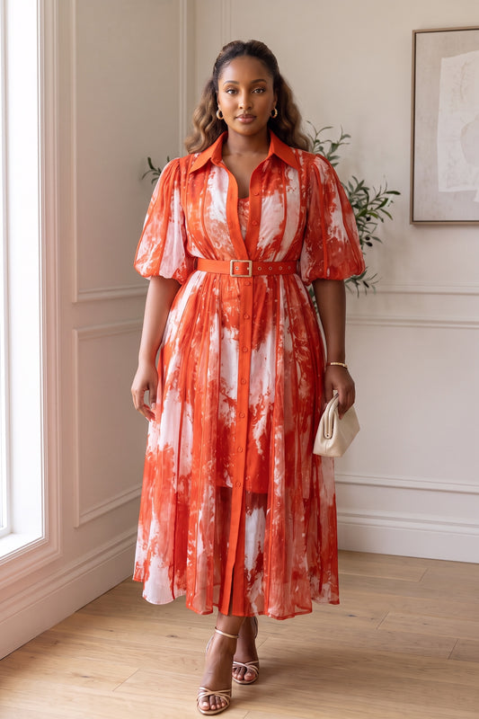 Crimson Veil Dress