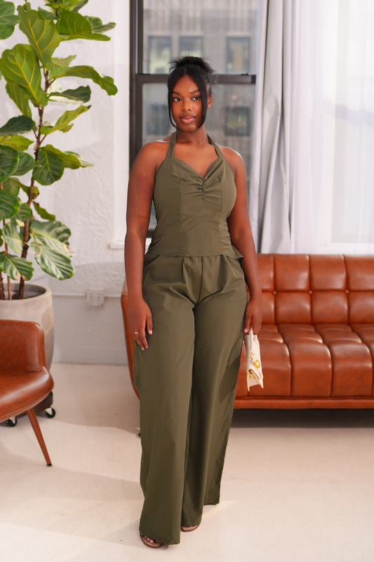 Olive Bow-Back Jumpsuit