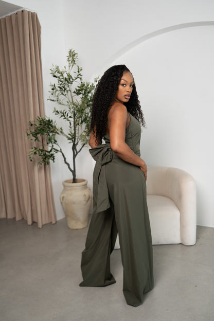 Olive Bow-Back Jumpsuit