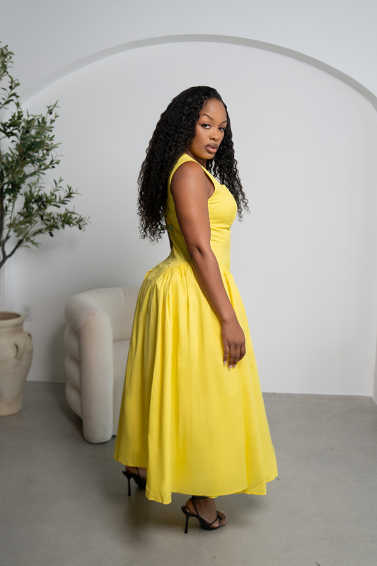 Sunlight Elegance Midi Dress