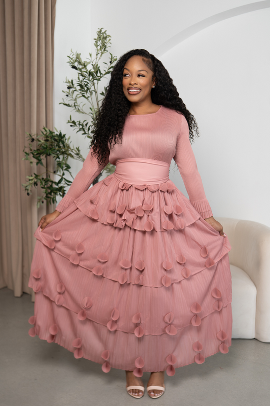 Blush Petal-Tier Dress